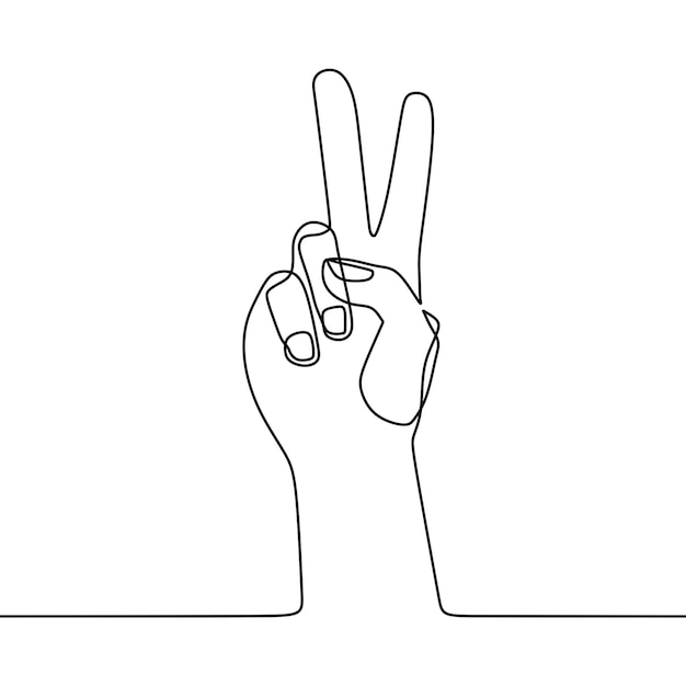 continuous line drawing on hand gestures