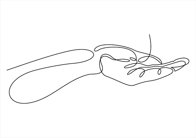 Continuous line drawing Hand