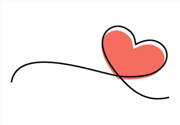 Continuous line drawing of love sign with two heartsvector minimalist illustration of love concept