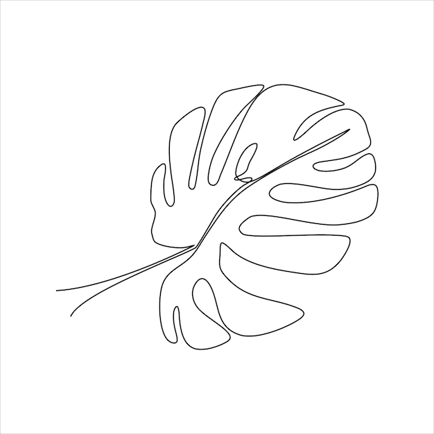 continuous line drawing of perforated leaves