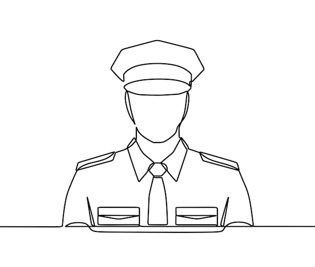 continuous line drawing on police