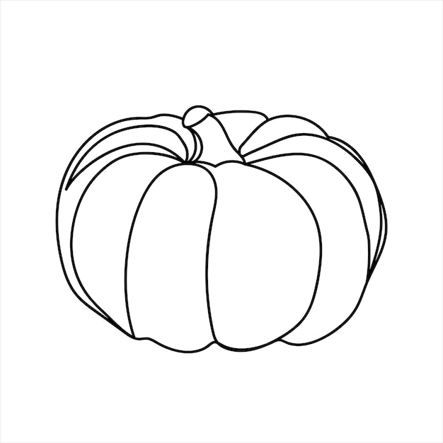 Continuous line drawing pumpkin. Autumn pumpkin line art. Minimalist art