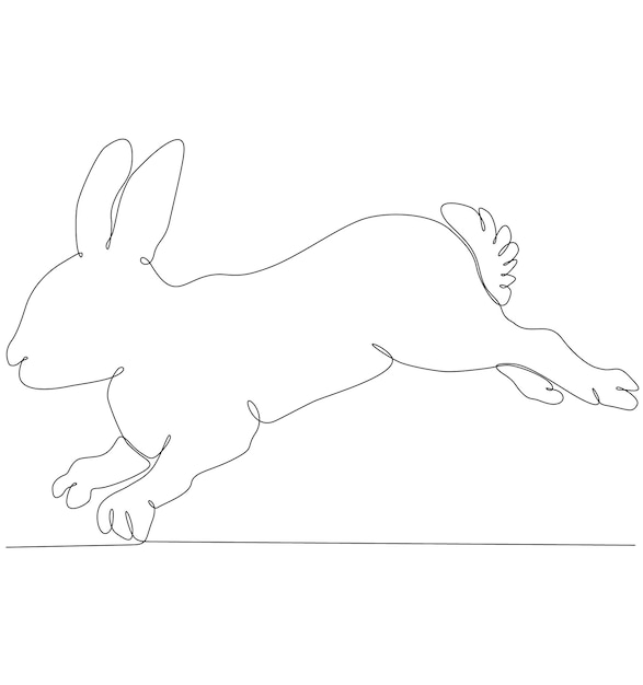 continuous line drawing rabbit