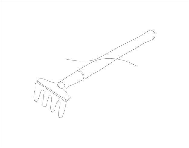 Continuous Line Drawing Of Shovel One Line Of Shovel Gardening Tool Continuous Line Art Editable Outline