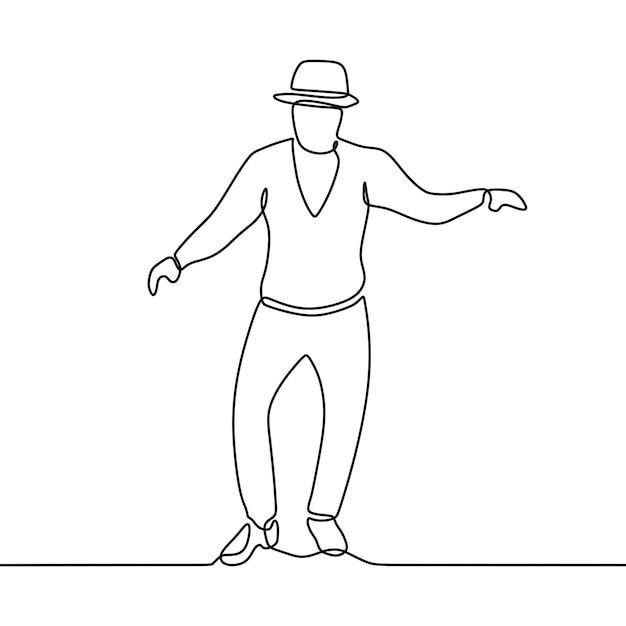 continuous line drawing on someone is dancing