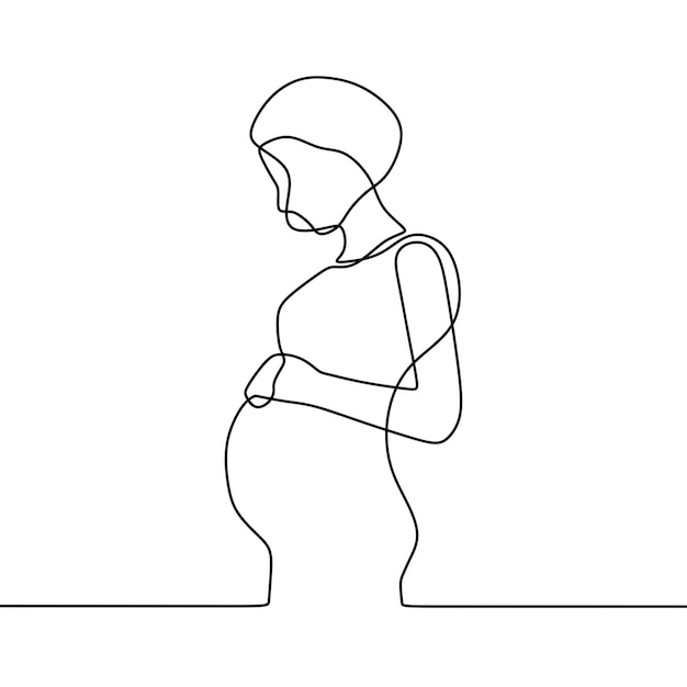 continuous line drawing on someone is pregnant