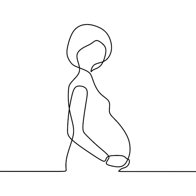 continuous line drawing on someone is pregnant