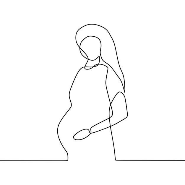 continuous line drawing on someone is pregnant