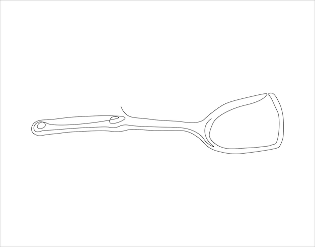 Continuous Line Drawing Of Spatula One Line Of Spatula Kitchen Tool Continuous Line Art Editable Outline