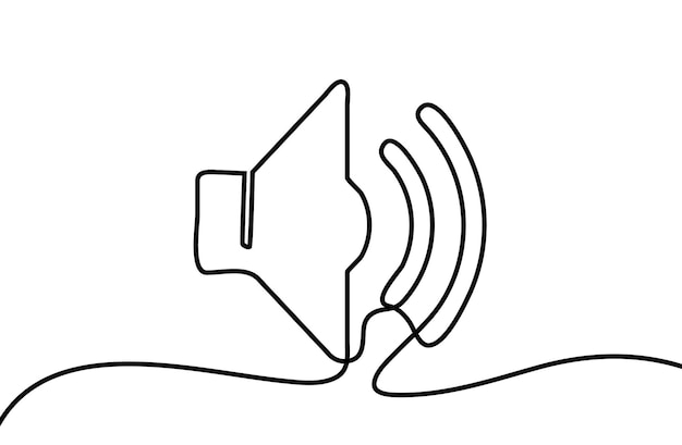 Continuous line drawing of speaker Sound volume linear icon Sound volume continuous line icon