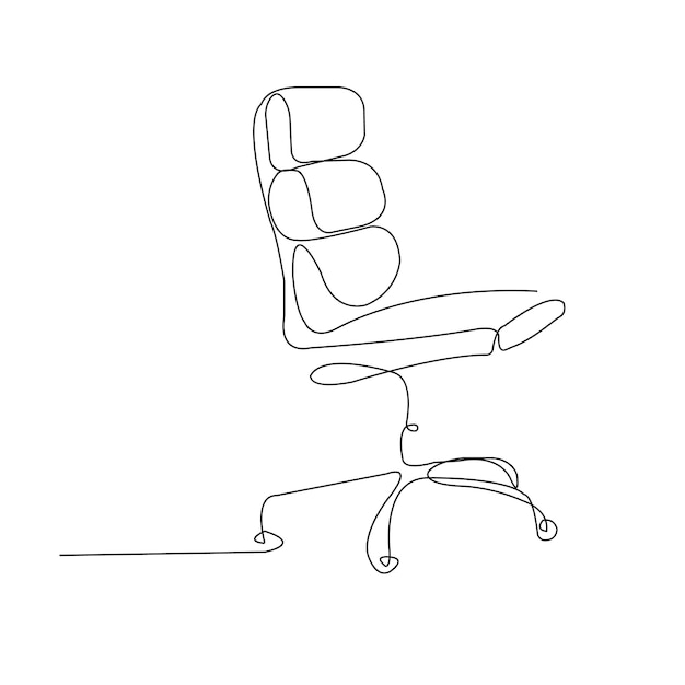 continuous line drawing of tall chair