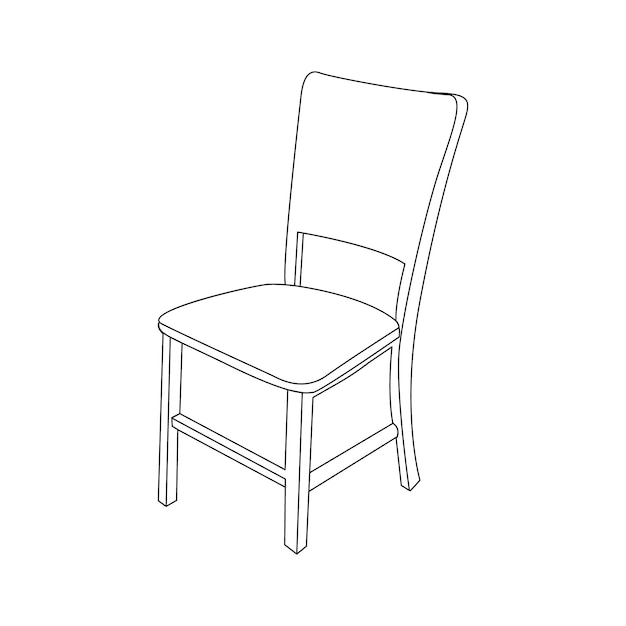 Continuous line drawing of tall dinner wooden chair design vector illustration