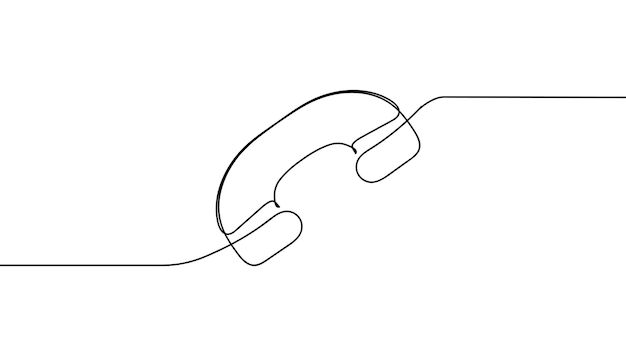 Continuous line drawing of telephone