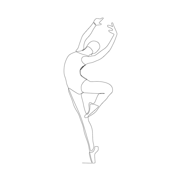 continuous line of girls dancing ballet