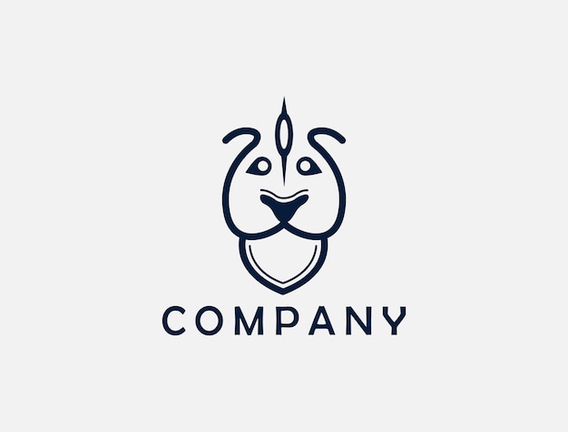 Continuous line minimal cat dog pets logo design