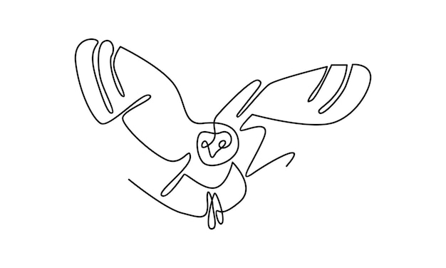 Continuous line of owl illustration