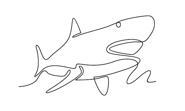 Continuous line of shark illustration