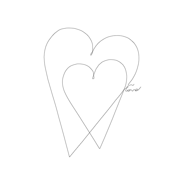 continuous line vector love simple