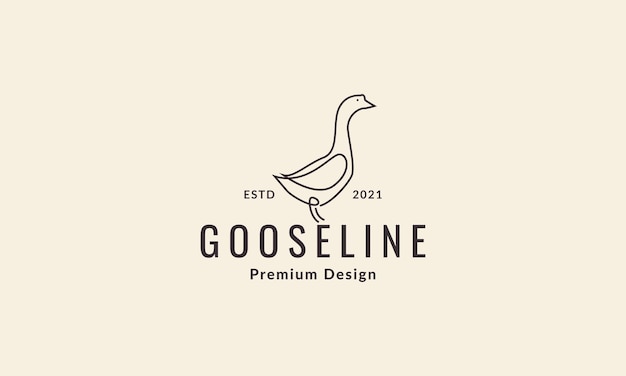 Continuous lines goose logo symbol vector icon illustration graphic design