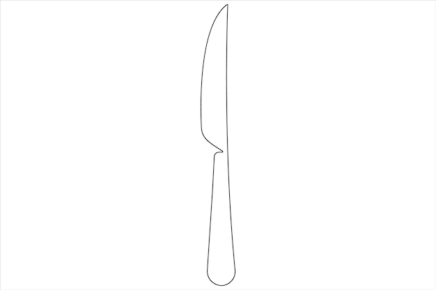 Continuous one line art drawing of food tools for restaurant decoration vector