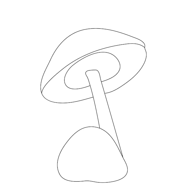 Continuous one line art drawing of mushroom