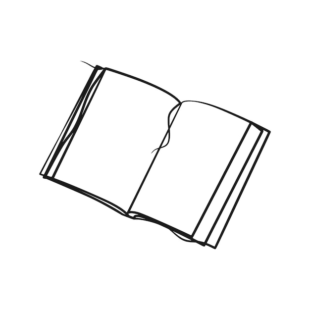 Continuous one line art drawing open book with flying pages