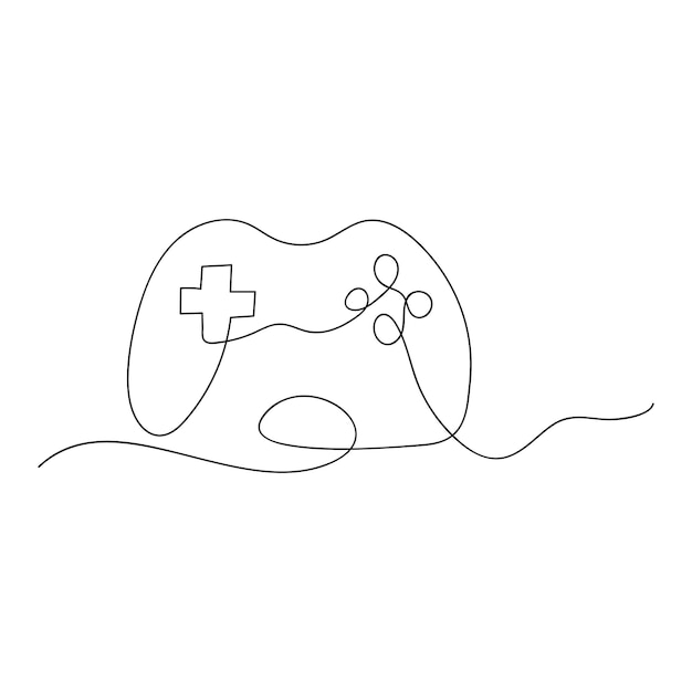 Continuous one line art hand drawing of Game controller vector illustration