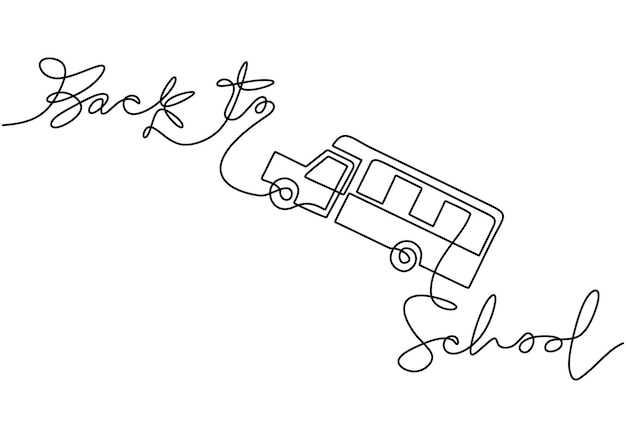 Continuous one line drawing of back to school handwritten words