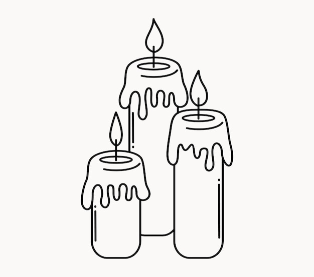 Continuous one line drawing of candle light