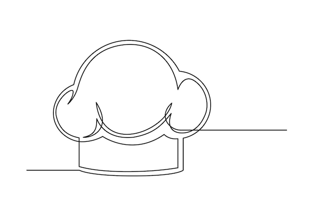 Vector continuous one line drawing of a chef hat