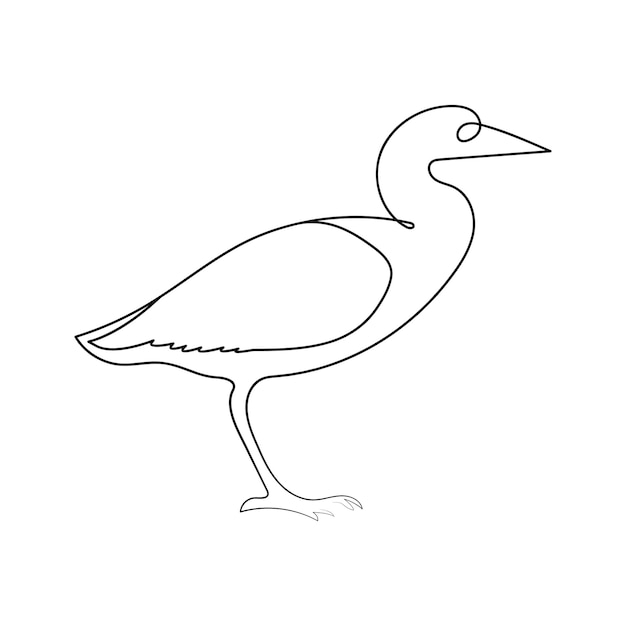 continuous one line drawing of Flamingo tropical bird and world wildlife day single line art