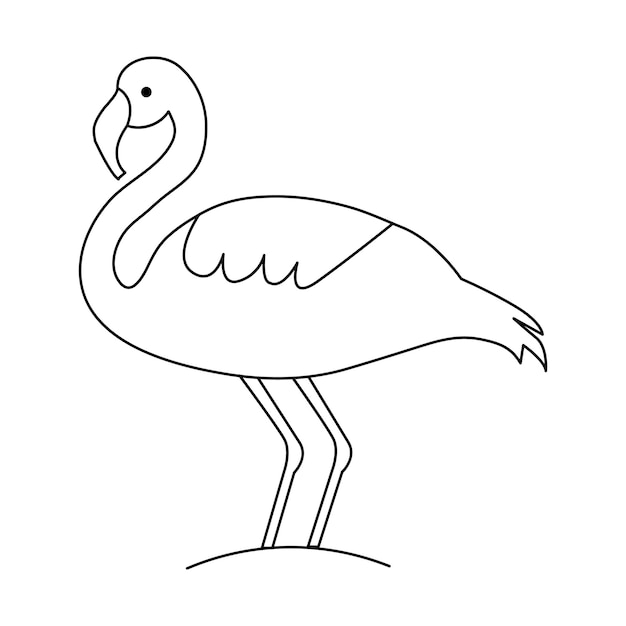 Continuous one line drawing of heron bird vector illustration