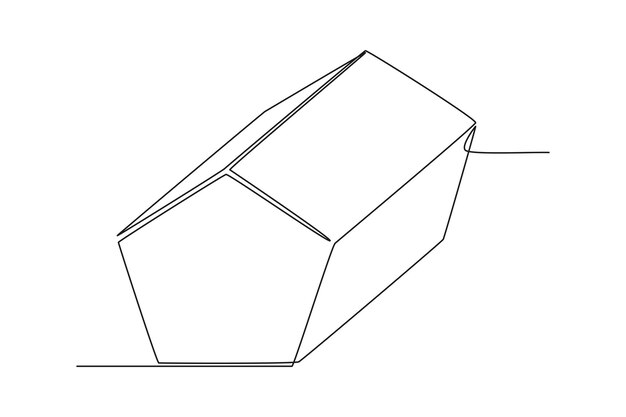 Continuous one line drawing pentagonal prism Geometric shapes concept concept Single line draw design vector graphic illustration