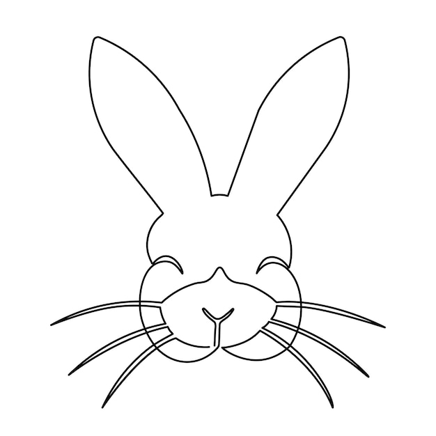 continuous one line drawing of Rabbit bunny domestic animal and happy easter day concept vector art