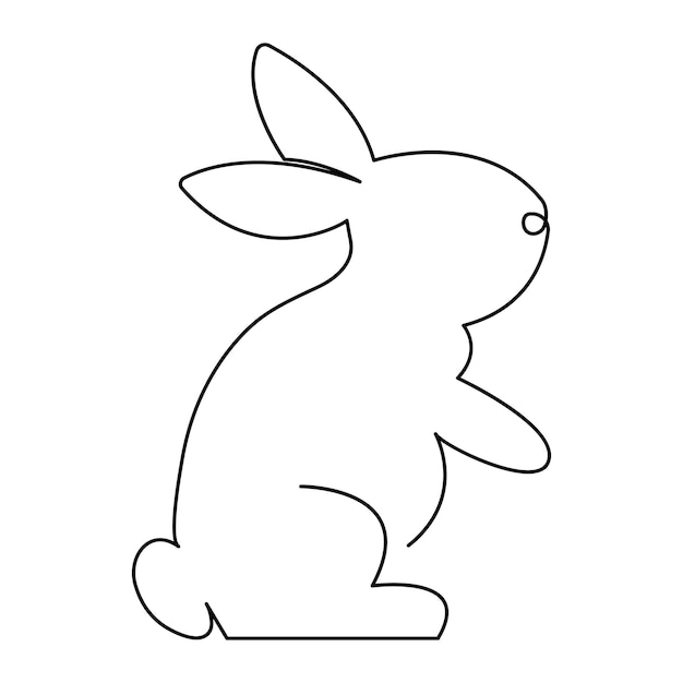 continuous one line drawing of Rabbit bunny domestic animal and happy easter day concept vector art