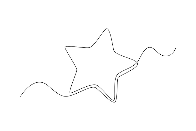 Continuous one line drawing star Outer space concept Single line draw design vector graphic illustration