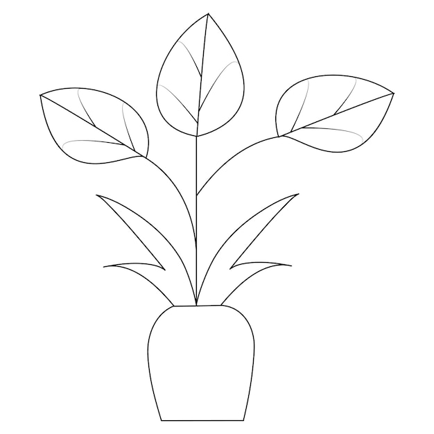 Continuous one line drawing tree plant growth progress single line vector art illustration