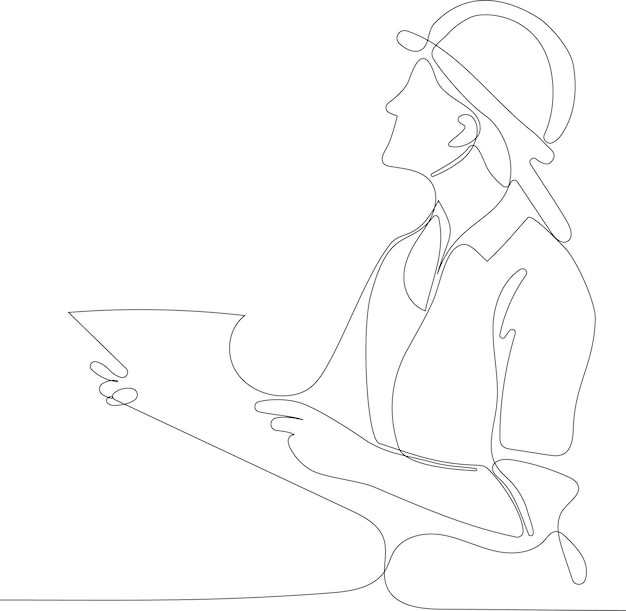 Continuous one line drawing for your minimal design Vector landing page of architecture works