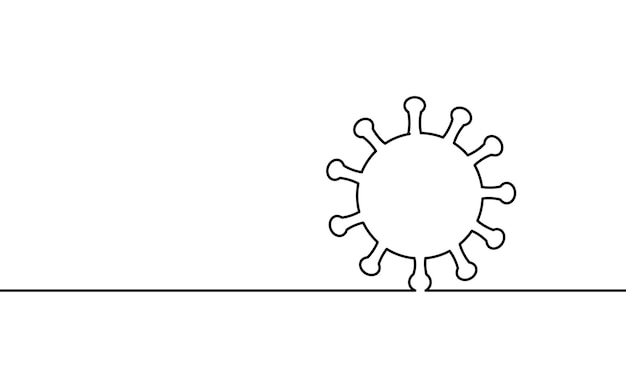 Continuous one single line art safety concept pandemic covid coronavirus safe hand drawn sketch glov...