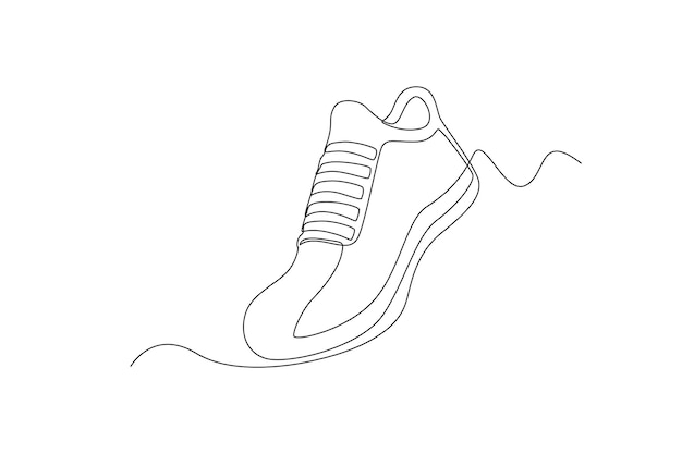 Continuous simple lines create an image of a casual shoe simple line continuous line simple design