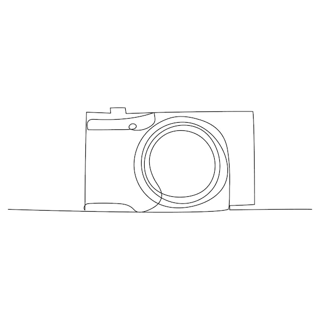 Continuous single line camera one line art drawing illustration art on camera