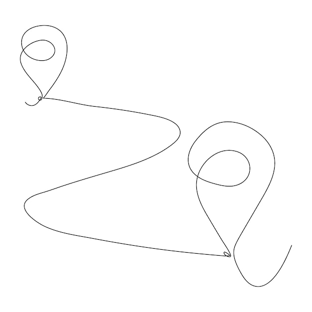 Continuous single line traffic one line map location pin art drawing design vector illastrator