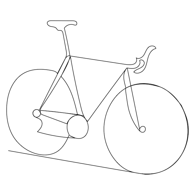 Continuous single vector line art drawing and one line illustration of Bicycle