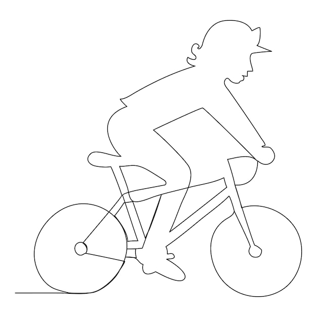 Continuous single vector line art drawing and one line illustration of Bicycle