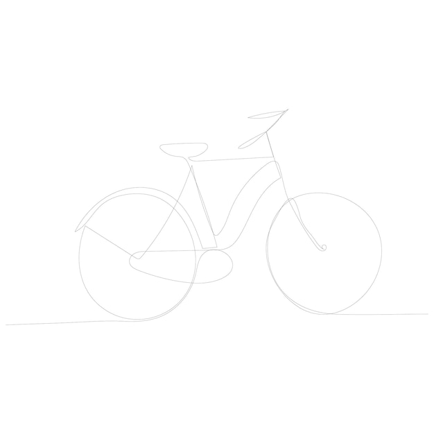 Continuous single vector line art drawing and one line illustration of Bicycle