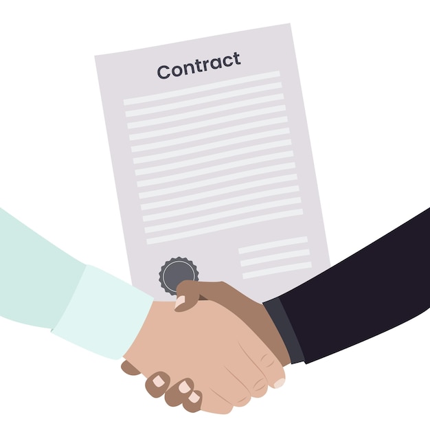 Contract Agreement Partnership business vector illustration background graphic