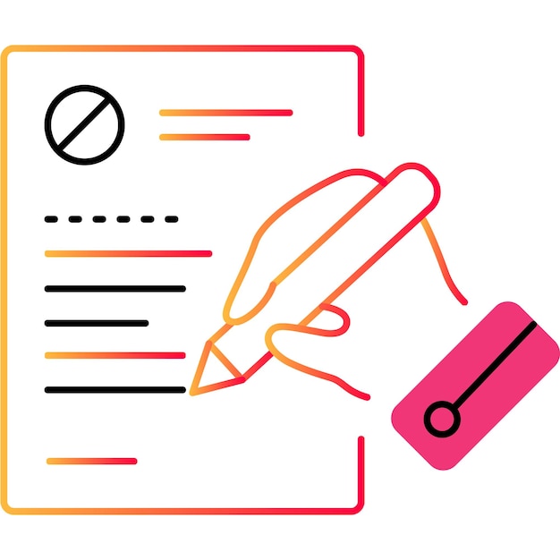 Contract document pen signing outline icon vector