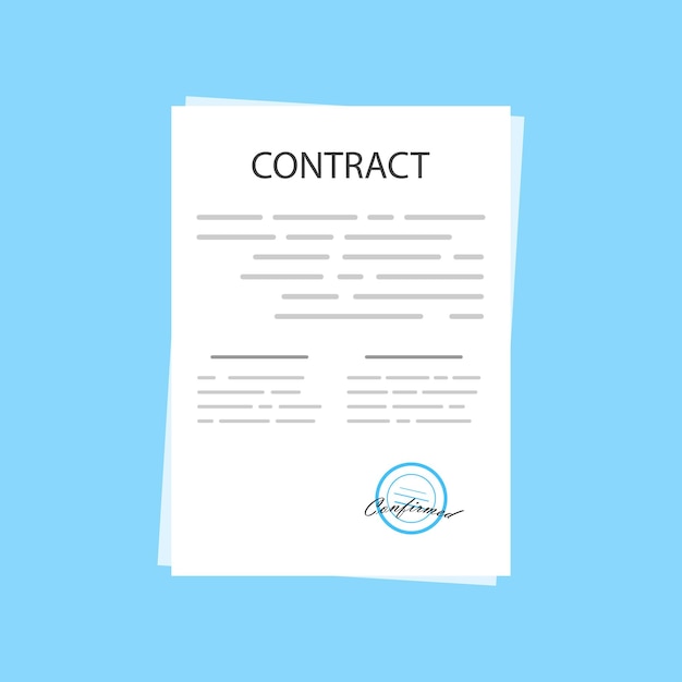 The contract icon Agreement and signature pact accord convention symbol