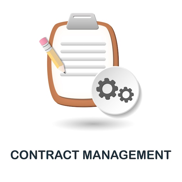 Contract Management icon 3d illustration from customer relationship collection Creative Contract Management 3d icon for web design templates infographics and more