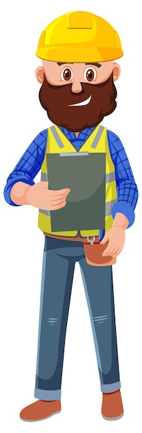 Vector a contractor job cartoon character on white background